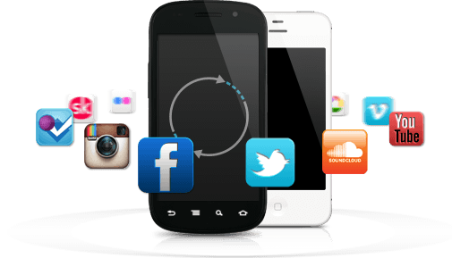 在其他网络上更新你的内容，如Twitter、Facebook、YouTube、Soundcloud、Instagram，它会立即被发送至你的用户的设备上。